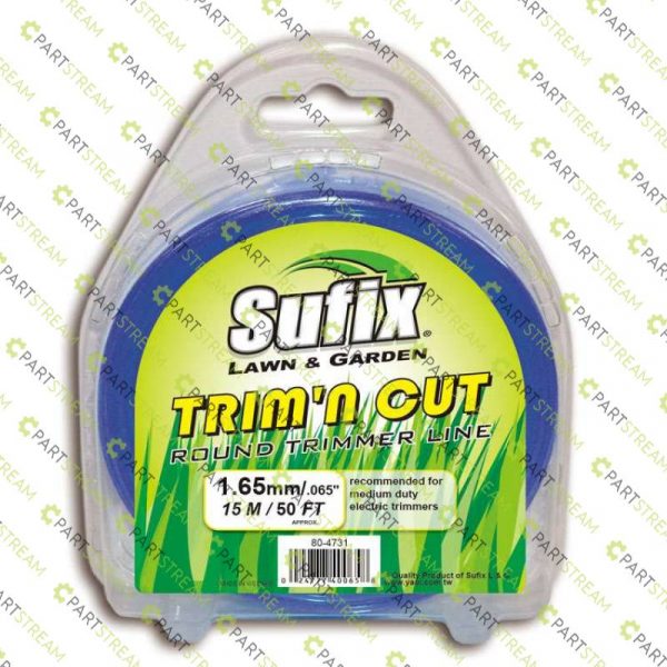 lawn mower SUFIX ROUND NYLON 1/4LB CLAMSHELL .065 (1.6MM) BLUE » Trimmer Line