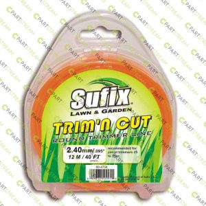 lawn mower SUFIX ROUND NYLON 1/4LB CLAMSHELL .095 (2.4MM) ORANGE » Trimmer Line