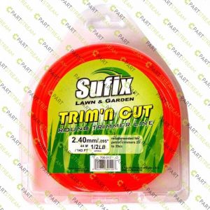 lawn mower SUFIX ROUND NYLON 1/2LB CLAMSHELL .095 (2.4MM) ORANGE » Trimmer Line