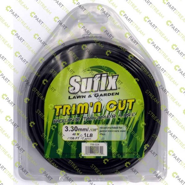 lawn mower SUFIX ROUND NYLON 1LB CLAMSHELL .130 (3.3MM) BLACK » Trimmer Line