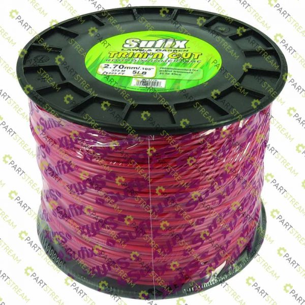 lawn mower SUFIX ROUND NYLON 5LB SPOOL .105 (2.7MM) RED » Trimmer Line