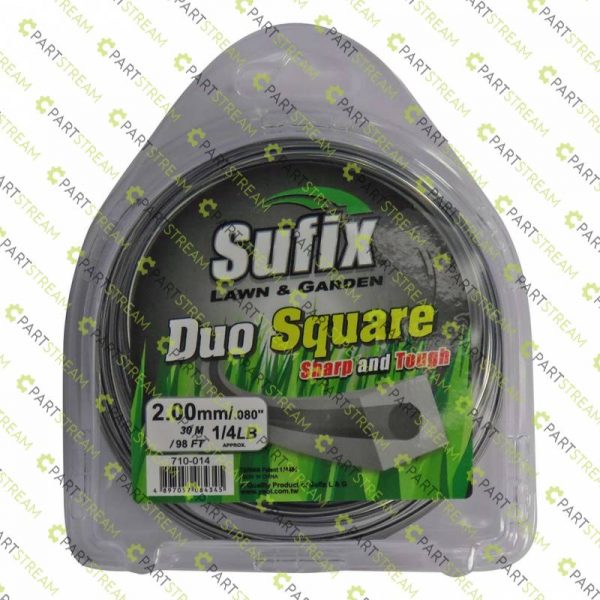 lawn mower SUFIX DUO SQUARE NYLON 1/4LB CLAMSHELL .080 (2.0MM) » Trimmer Line