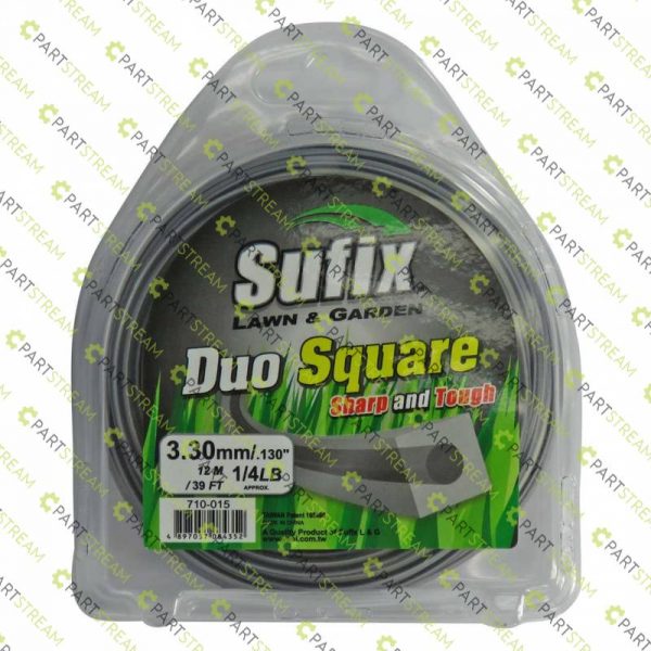 lawn mower SUFIX DUO SQUARE NYLON 1/4LB CLAMSHELL .130 (3.3MM) » Trimmer Line