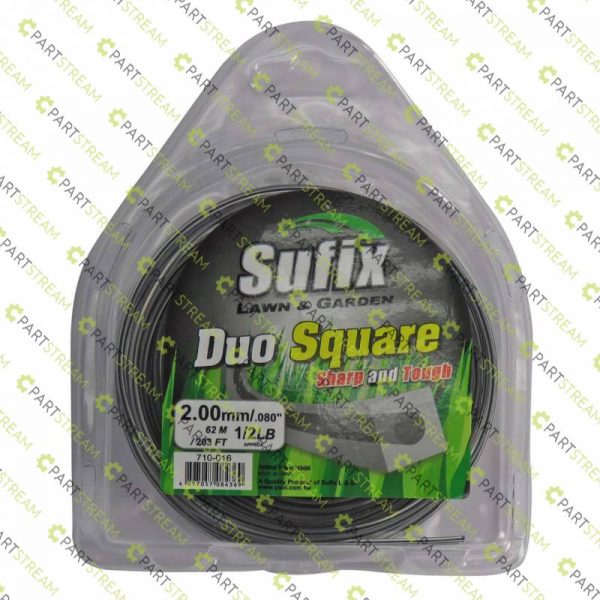 lawn mower SUFIX DUO SQUARE NYLON 1/2LB CLAMSHELL .080 (2.0MM) » Trimmer Line